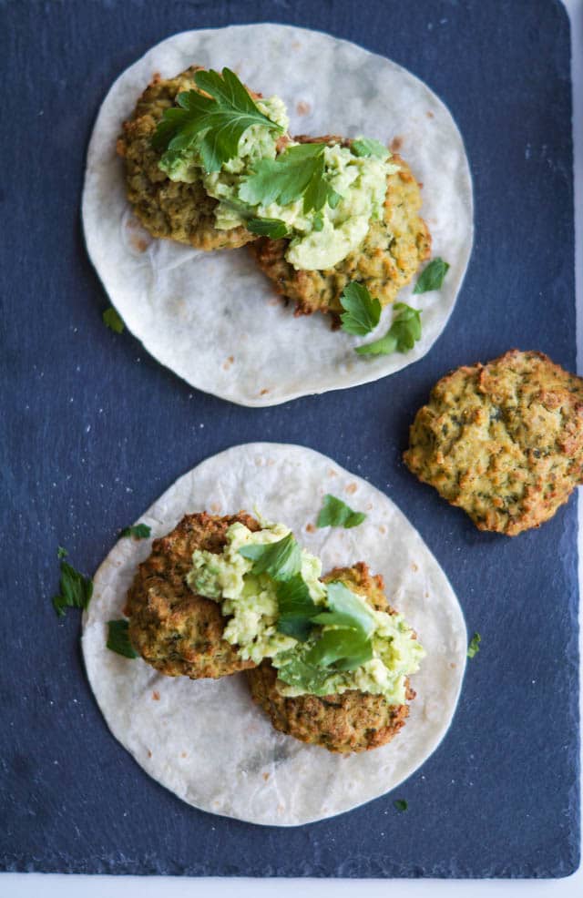 Ovnbagte grønne falafler