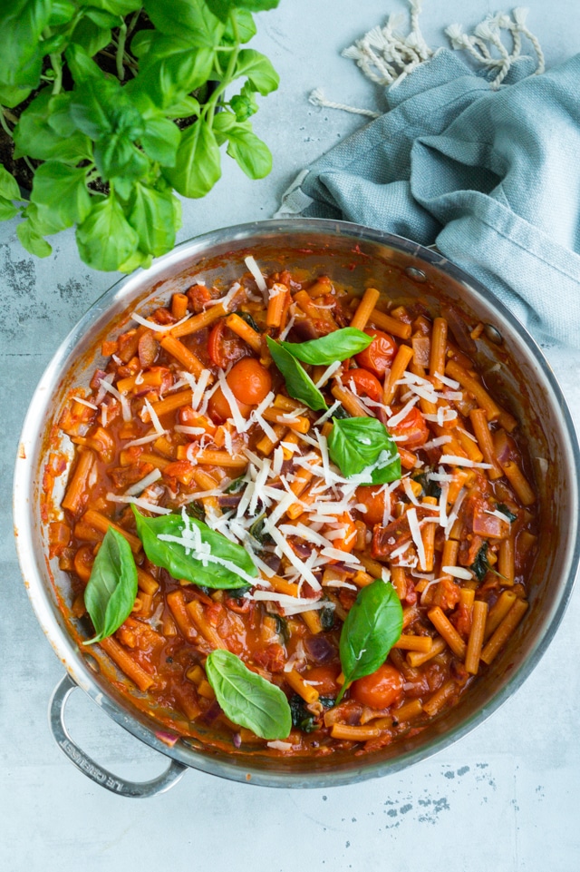 Vegetarisk one-pot pasta