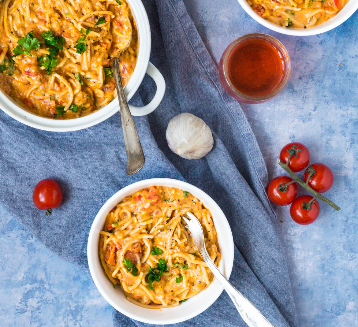 Vegetarisk cremet onepot pasta