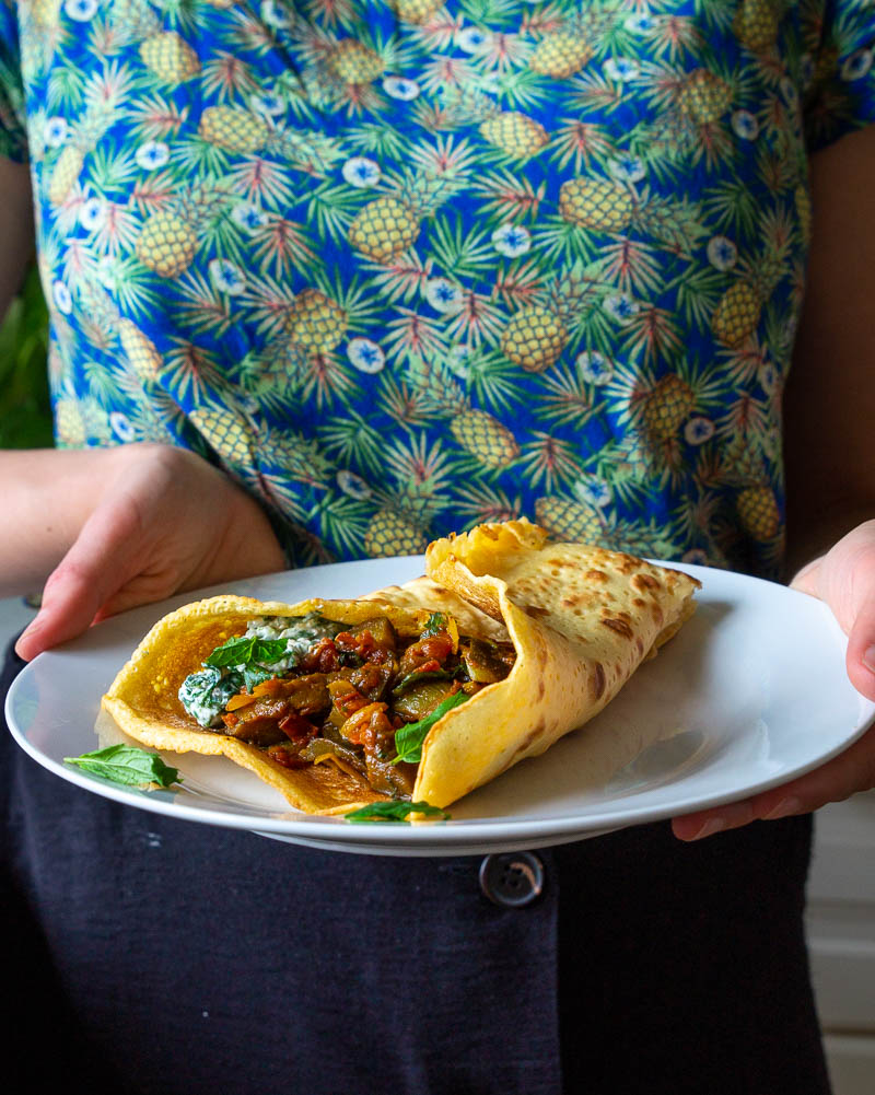 Dosa - madpandekager med kikærtemel