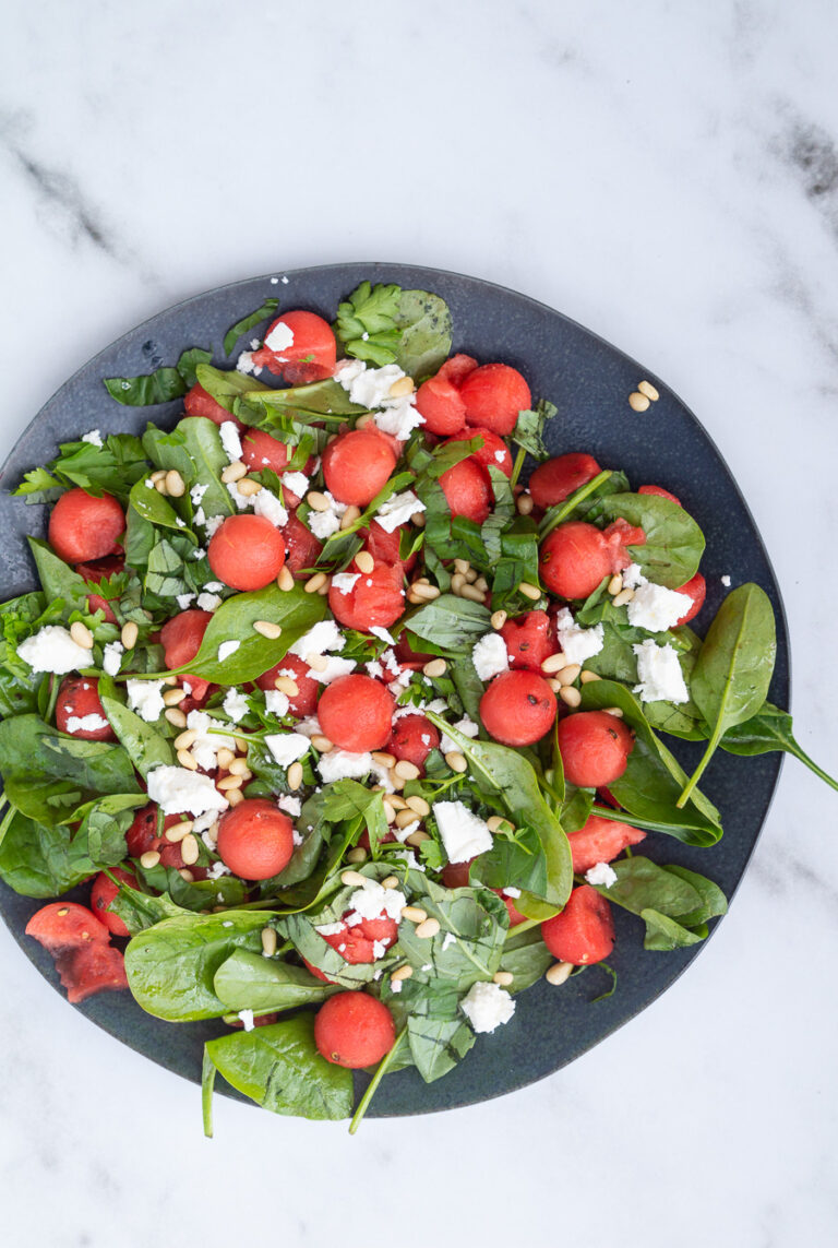 Salat med vandmelon og feta