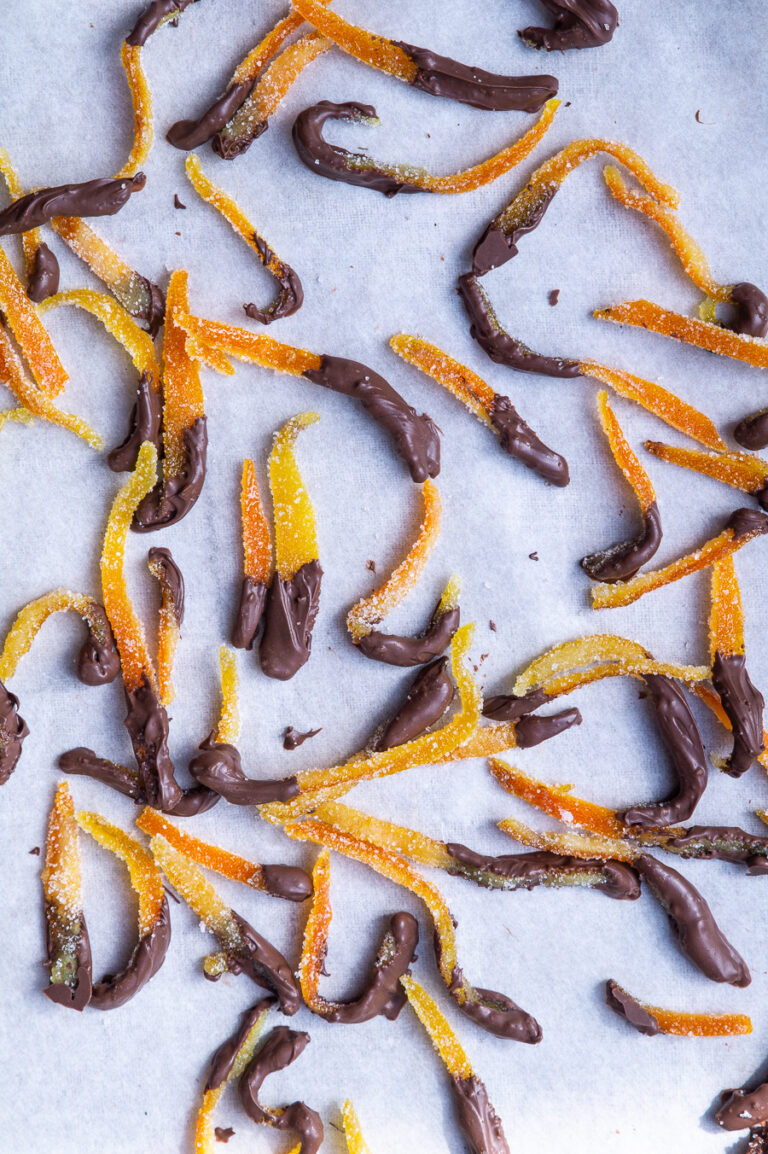 kandiseret appelsinskal med chokolade