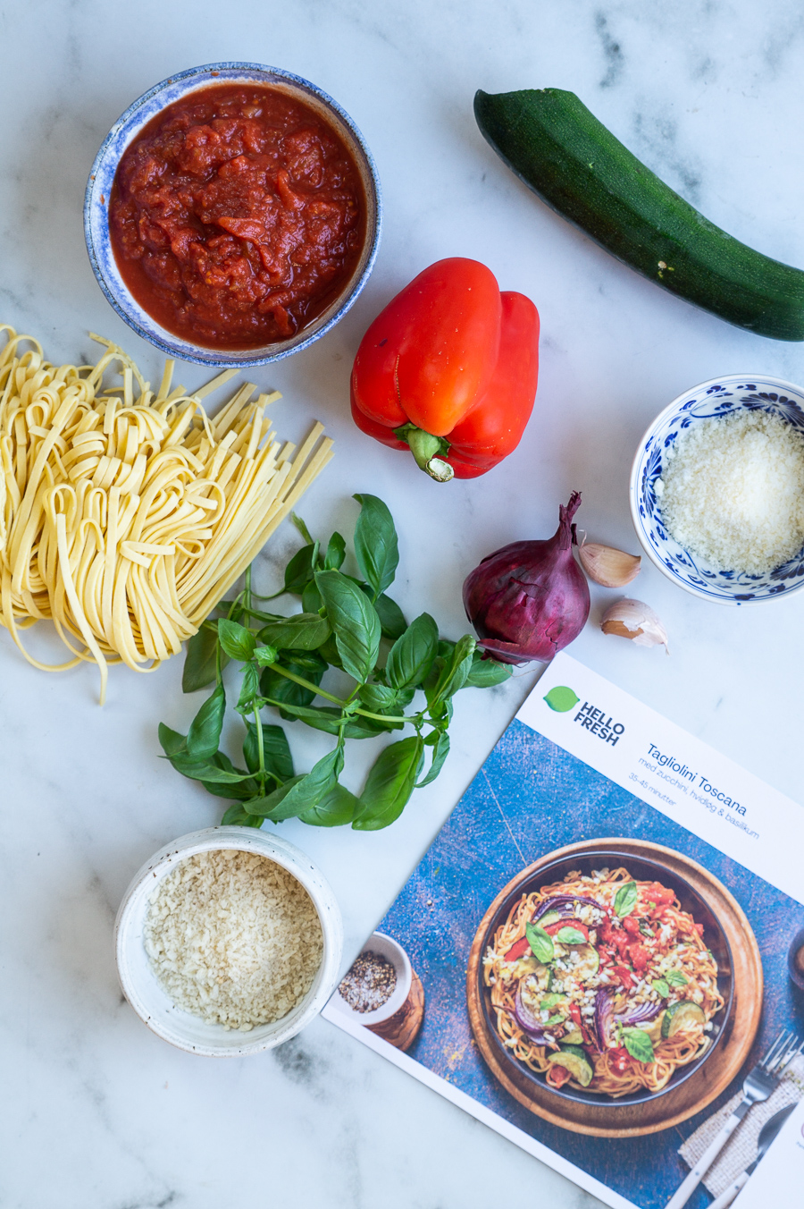 Pasta med bagte grøntasager