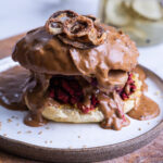 Vegetarisk bøfsandwich