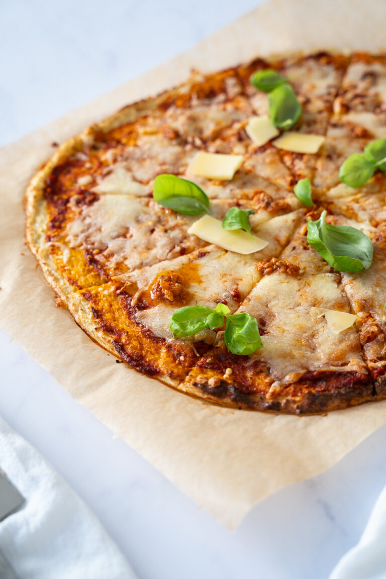 Pizza med grøntsagsbund