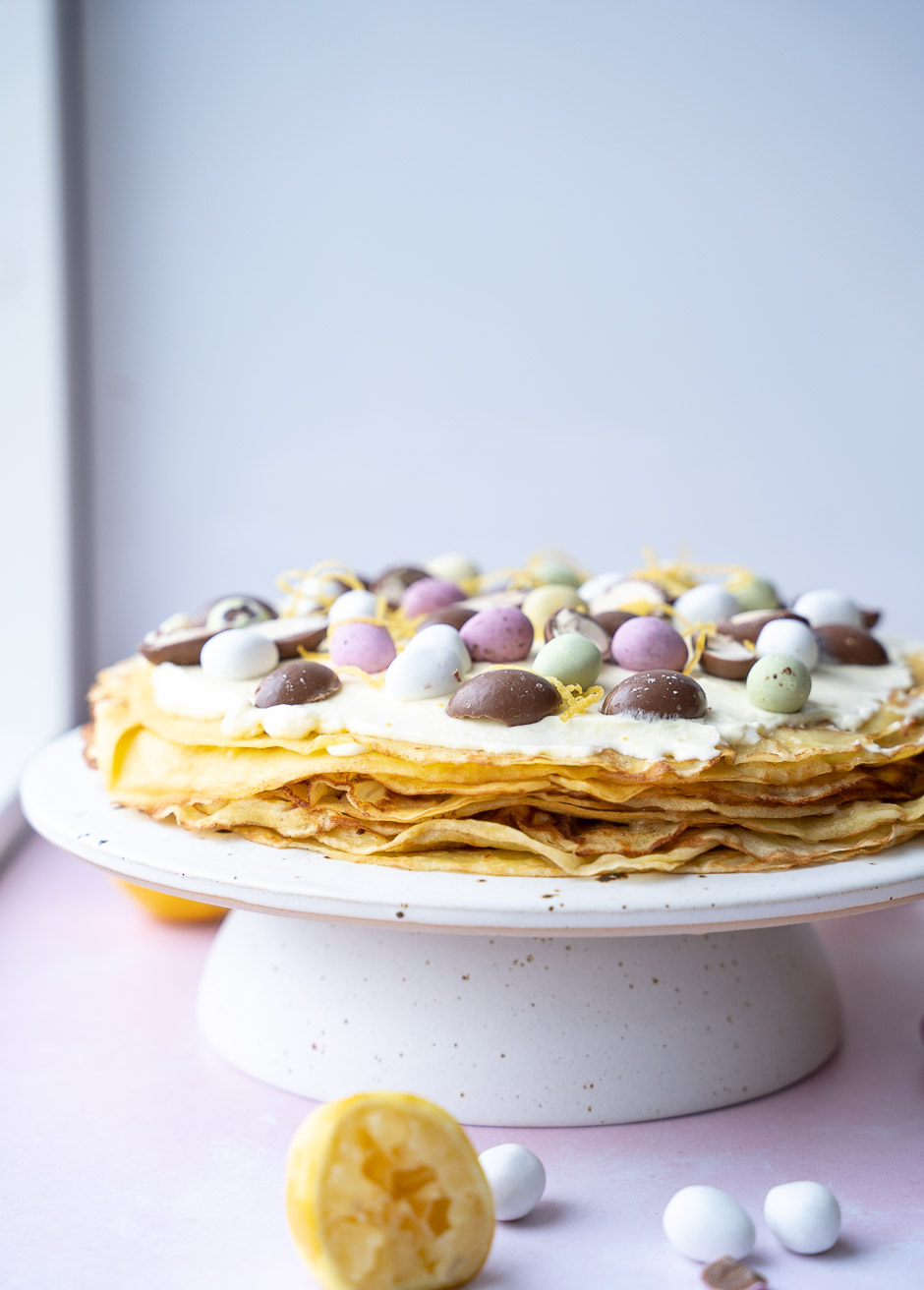 Påske pandekagekage med citron