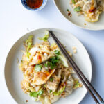 Vegetarisk gyoza med fried rice