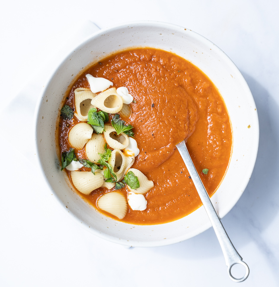 Bagt tomatsuppe