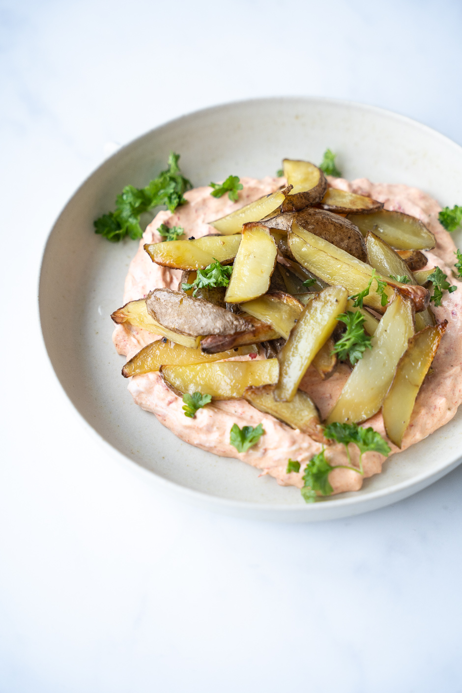 Fetacreme med bagte kartofler